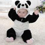 Load image into Gallery viewer, Cute Panda Flannel Hooded Romper for Babies Kids Onesie Mango People International 
