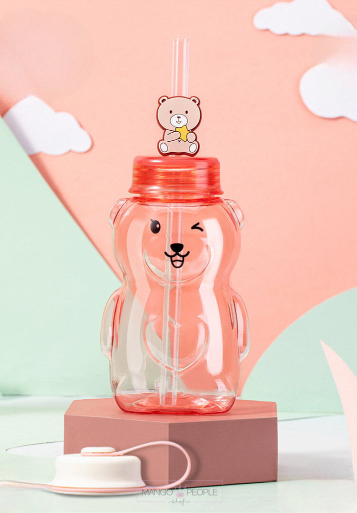 Teddy Bear Shaped Kids Water Bottle - 430Ml