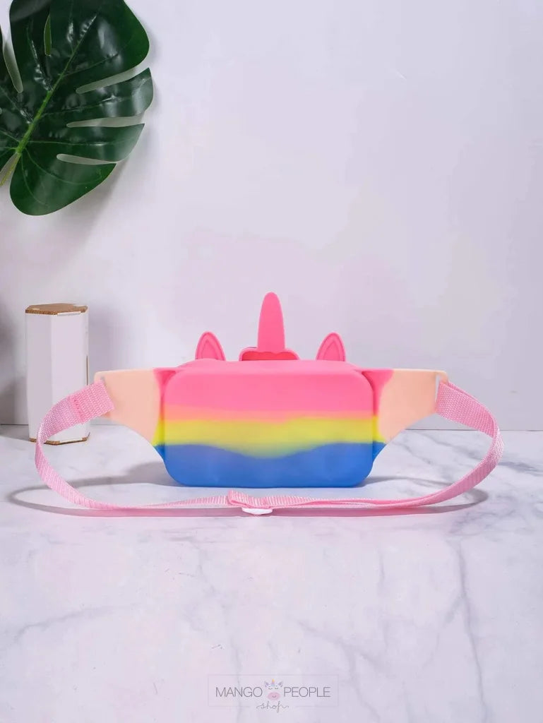 Cute Unicorn Design Pop It Waist Bag For Kids