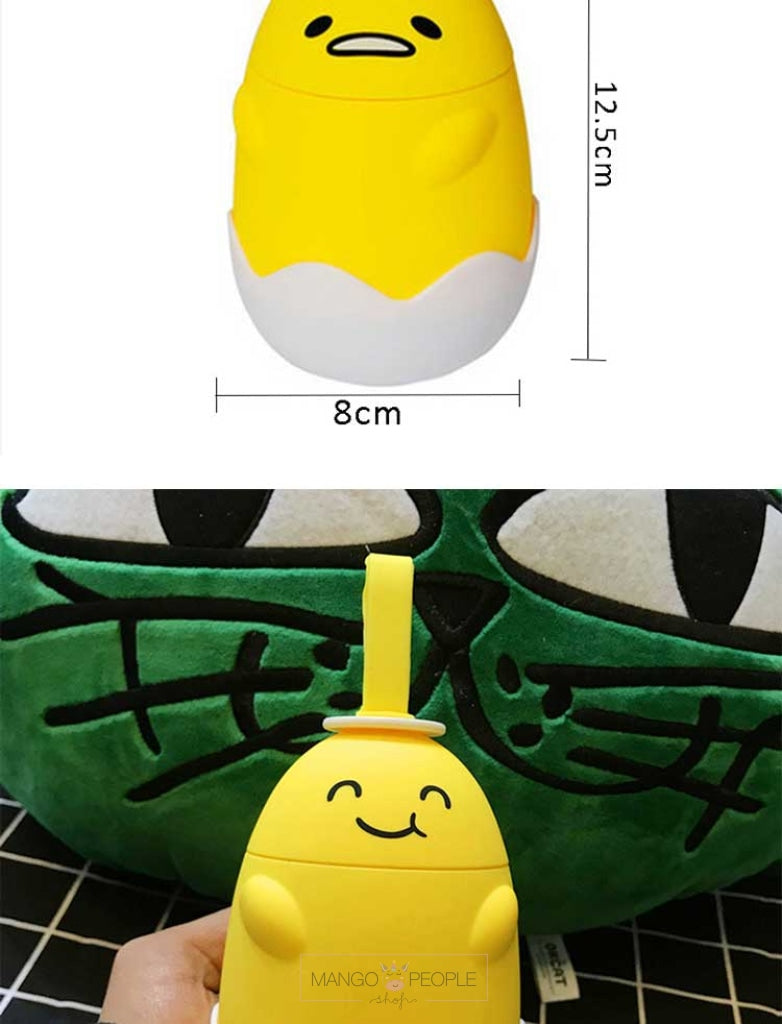 Cute Yellow Broken Egg Shape Mini Glass Cup With Funny Expression For Kids