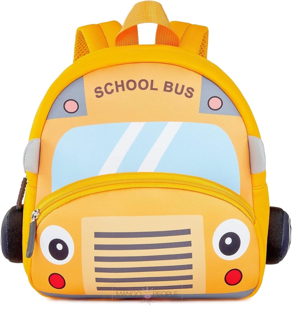 Cute Yellow School Bus Soft Backpack For Kids