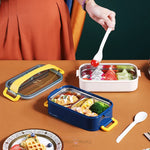 Load image into Gallery viewer, Double Decker Stainless Steel Lunch Box With Handle - 1200Ml
