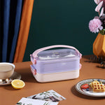 Load image into Gallery viewer, Double Decker Stainless Steel Lunch Box With Handle - 1200Ml
