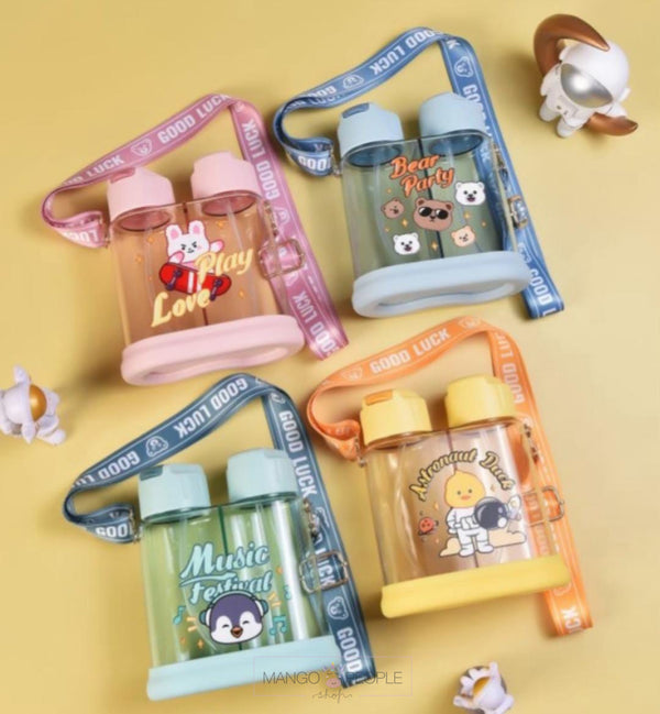 Double Sided Kid’s Spill - Proof Water Bottle With Straw - 640Ml Water Bottles Sipper Bottle