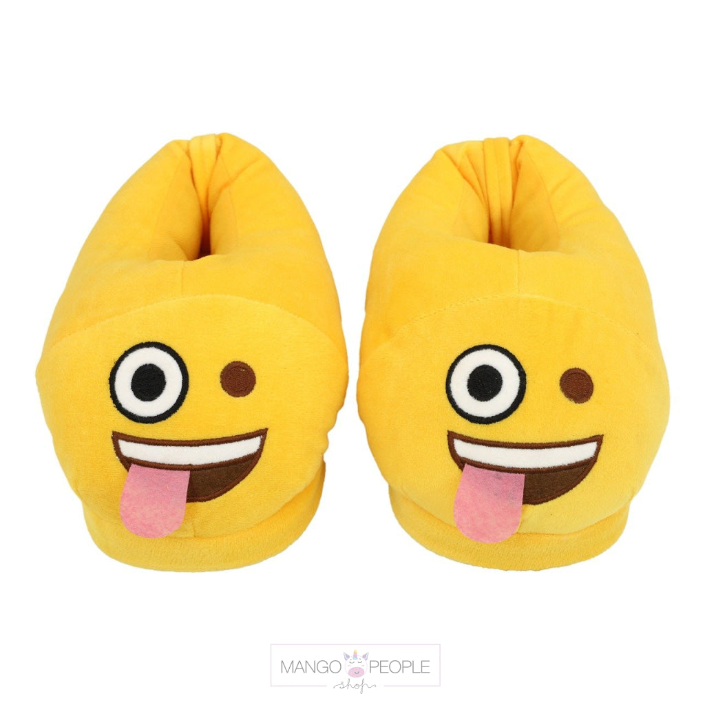 Emoji Plush Slippers Mango People Local Tongue out 