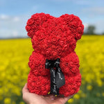 Load image into Gallery viewer, Eternity Red Roses Teddy Bear 25cm Forever Flowers Mango People Flowers With Ribbon 
