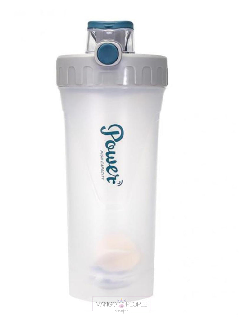 Fitness Shaker Water Bottle With Stirring Ball - 700Ml Grey Water Bottles Sipper Bottle