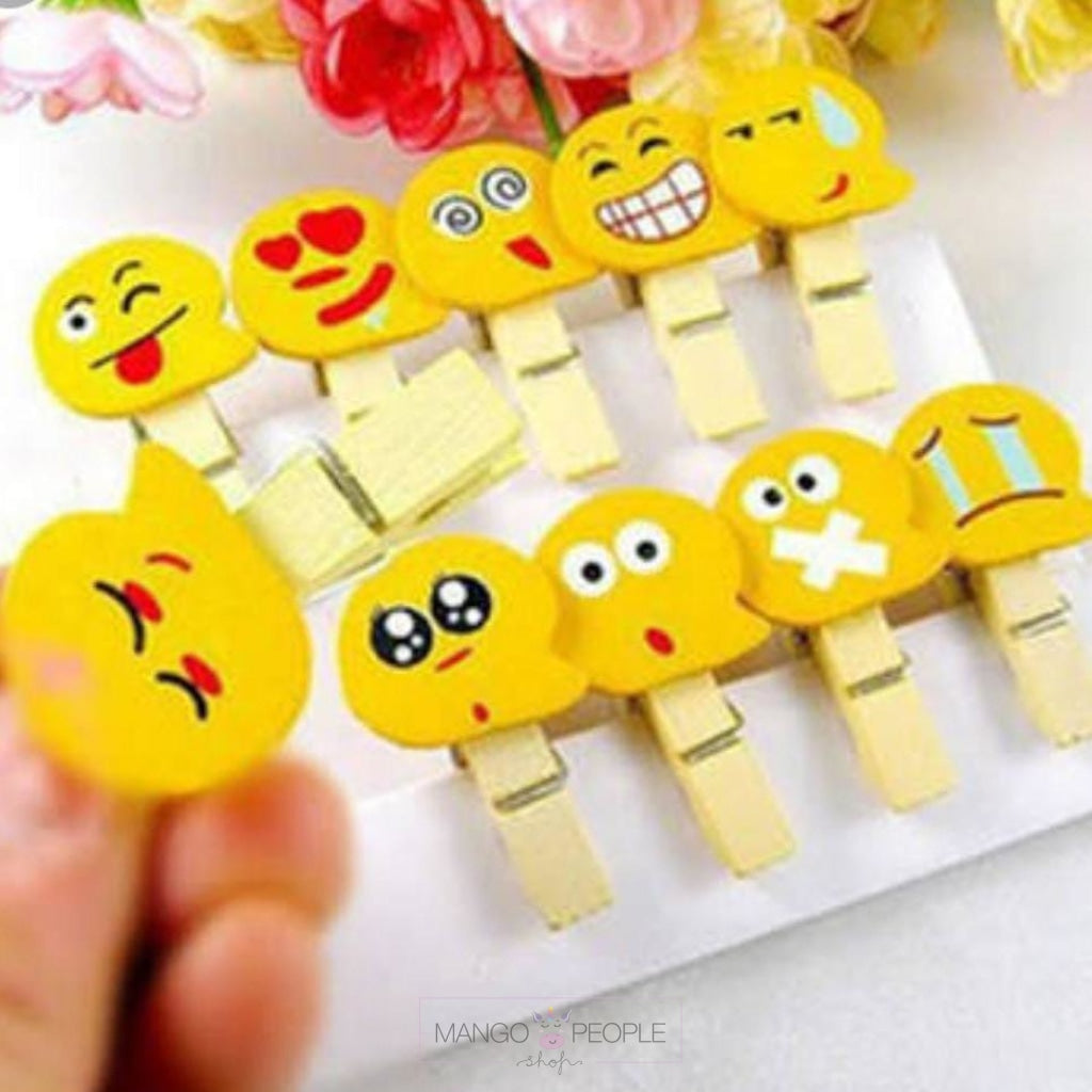 Fun Emoji Paperclips - Set Of 10 Stationery Mango People Local 