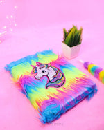 Load image into Gallery viewer, Furry Rainbow Unicorn Diary Stationery Mango People Local 