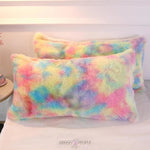 Load image into Gallery viewer, Fuzzy Rainbow Pillows - Standard Size Pillow Mango People Factory 