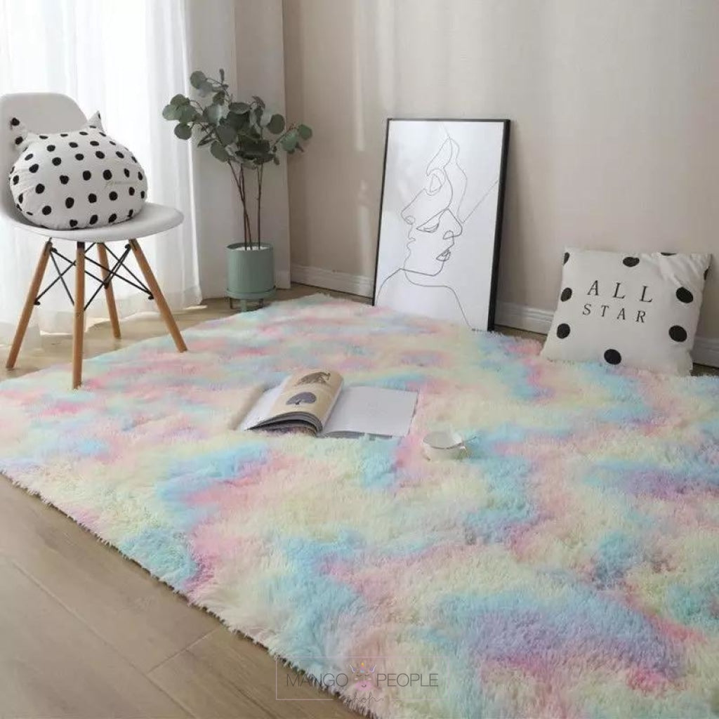 Fuzzy Rainbow Rug Floor mats Mango People Factory 