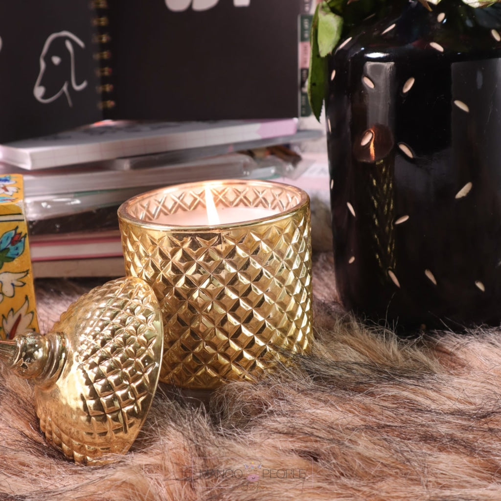 Gold Patterned Candle Candles