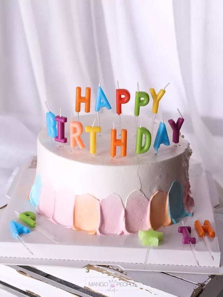 Happy Birthday Colourful Letters Cake Candles Candles Mango People Local 