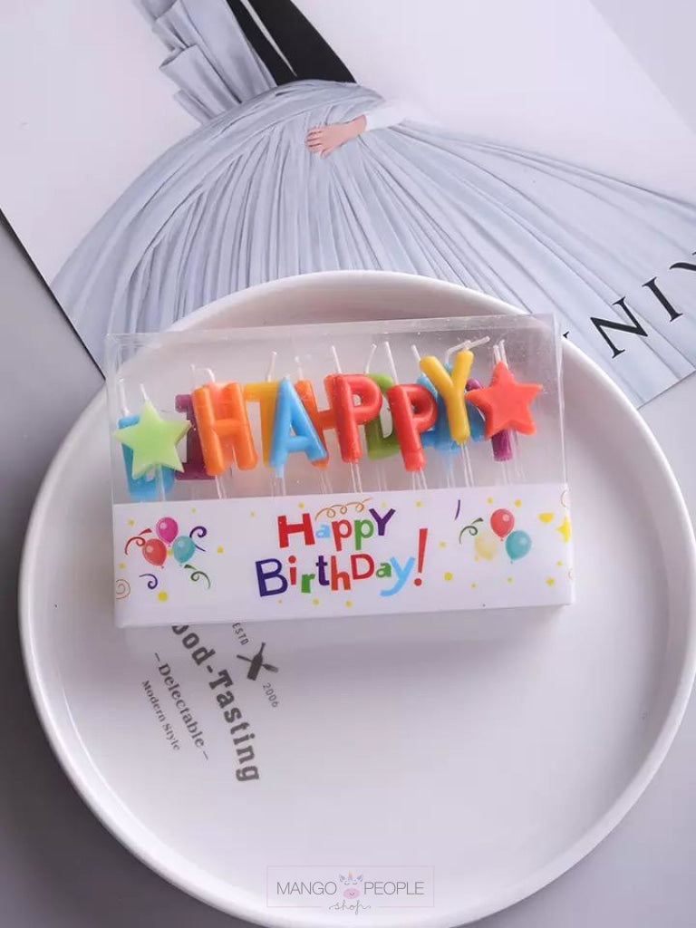 Happy Birthday Colourful Letters Cake Candles Candles Mango People Local 