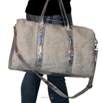 Load image into Gallery viewer, Holographic Faux Fur Duffle Weekender Travel Bag Duffle Bag Mango People Factory 