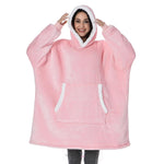 Load image into Gallery viewer, Hooded Blanket Sweatshirt-One Size Fits All Baby Pink Oversized Sweatshirts

