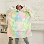 Load image into Gallery viewer, Hooded Blanket Sweatshirt-One Size Fits All Rainbow Oversized Sweatshirts
