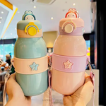 Load image into Gallery viewer, Kawaii Bunny Stainless Steel Water Bottle With Strap - 490Ml
