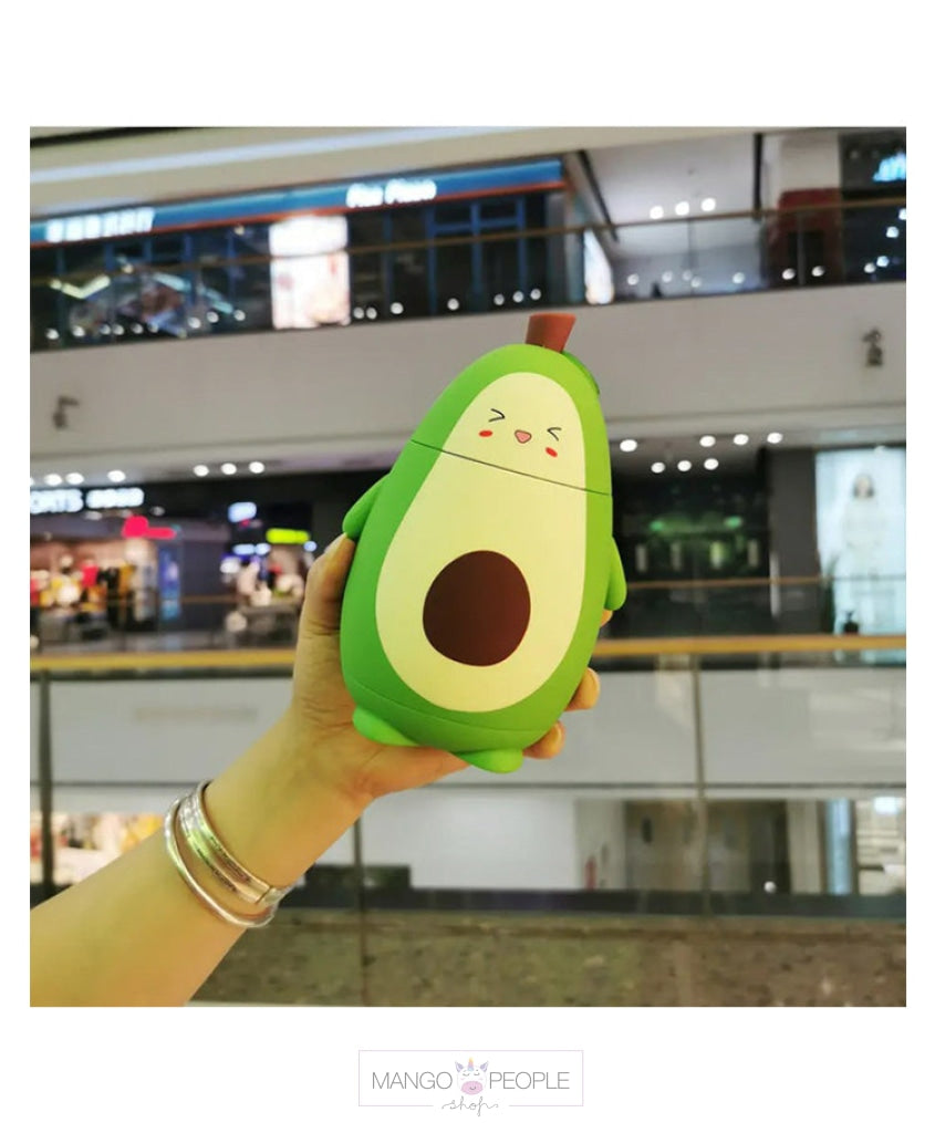 Creative Avocado Design Vacuum Flask With Cup For Drinking Water For Kids - 280 Ml