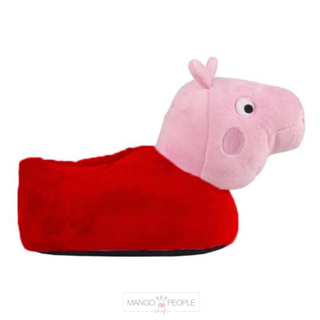 Kids Peppa Pig Plush Slippers - Red Plush Slippers Mango People International 