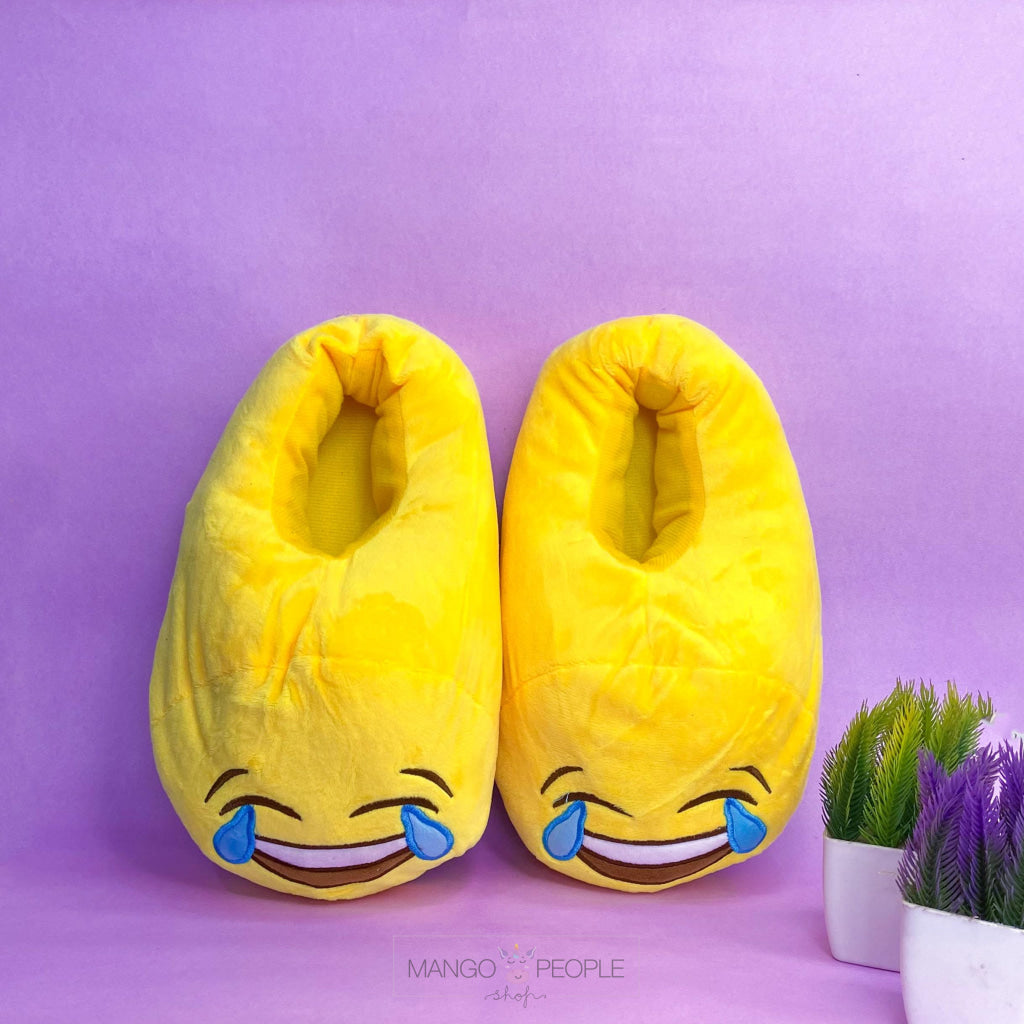 Laughing Crying Emoji Plush Slippers Slippers Mango People Local 