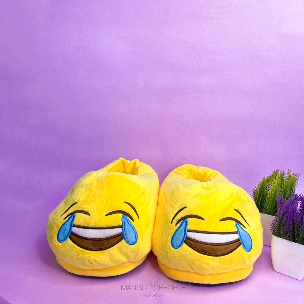 Laughing Crying Emoji Plush Slippers Slippers Mango People Local 