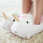 Load image into Gallery viewer, Limited Edition - Unicorn Rainbow Plush Slippers Plush Slippers Mango People Local 
