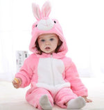 Load image into Gallery viewer, Lovely Bunny Flannel Hooded Romper for Babies Kids Onesie Mango People Local 0-3 M Pink 
