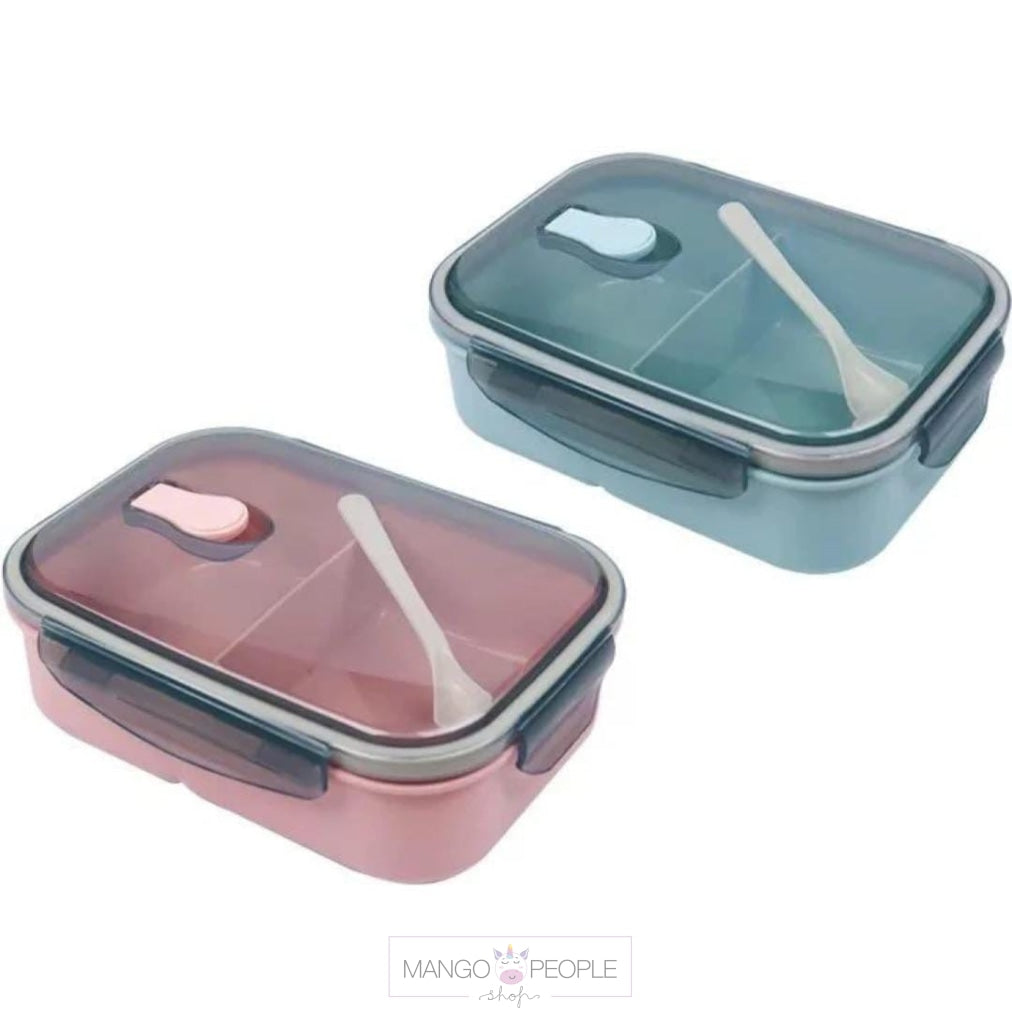 Lunch Box With Two Compartments And A Spoon - 1000 Ml Tiffin