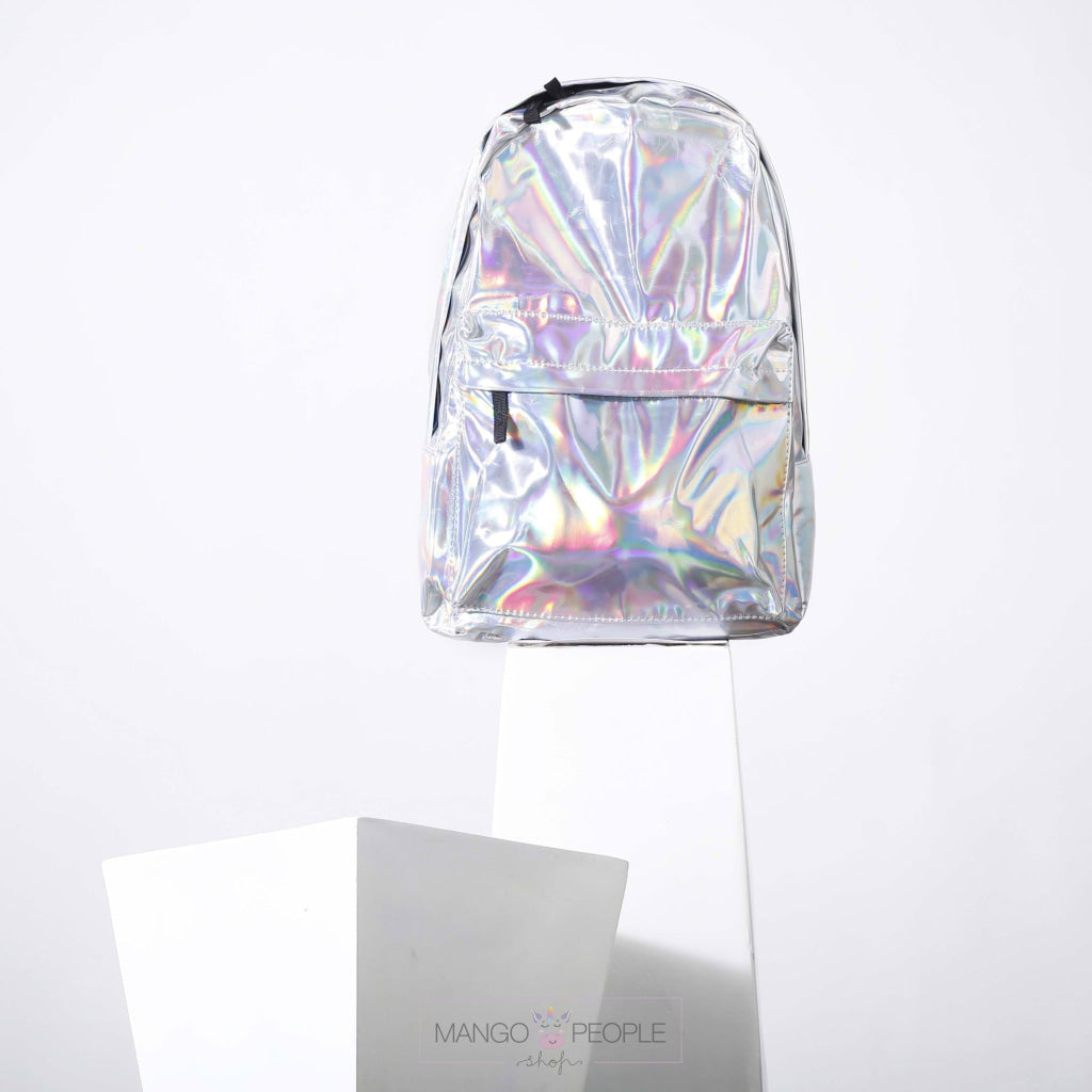 Lustrous Silver Holographic Backpack Backpack Mango People Factory 