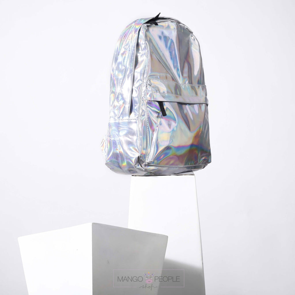 Lustrous Silver Holographic Backpack Backpack Mango People Factory 