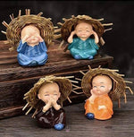 Load image into Gallery viewer, Miniature Hay Hat Monk Statues Home &amp; Living Mango People Local 