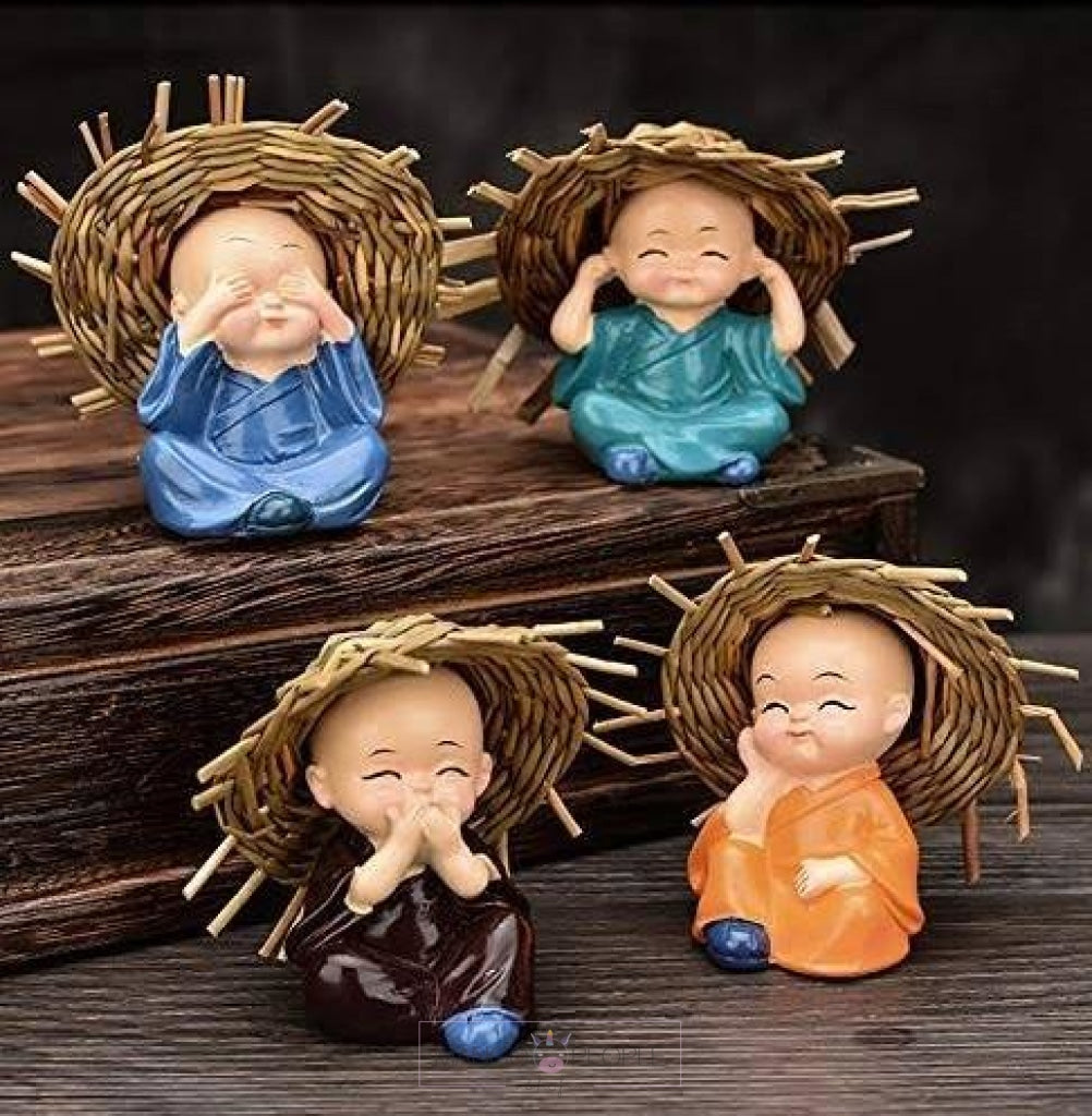 Miniature Hay Hat Monk Statues Home & Living Mango People Local 