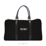 Load image into Gallery viewer, Monogram Personalised Black Solid Colour - Duffle Bag Duffle Bag UrbanHand Black 
