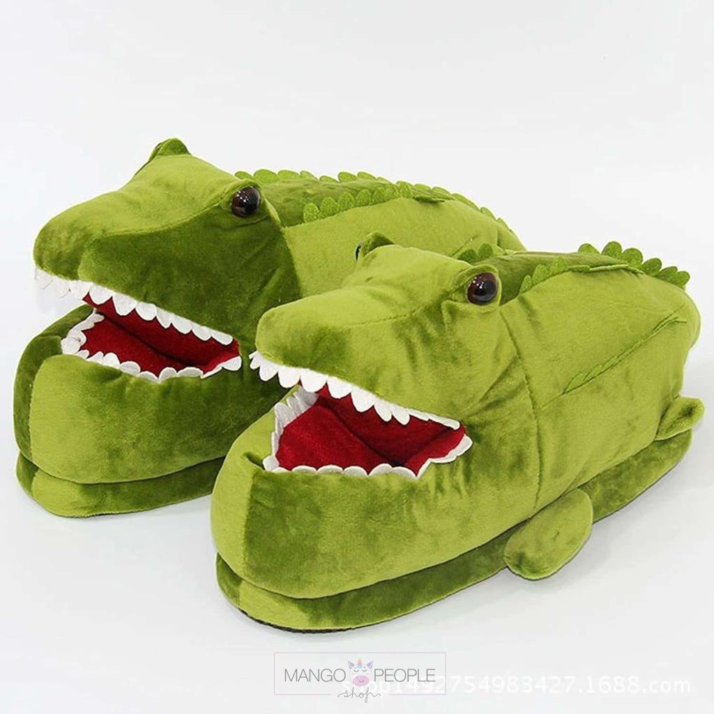 Cute Green Crocodile Animal Style Indoor Shoes