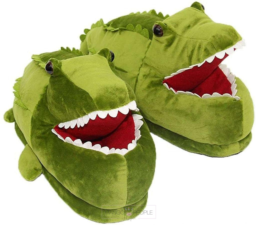 Cute Green Crocodile Animal Style Indoor Shoes