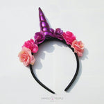 Load image into Gallery viewer, Multi-Color Unicorn Head-Band Head Bands Mango People International Purple 