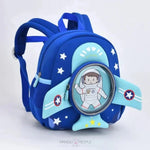 Load image into Gallery viewer, Cute Space Theme Astronaut Design Fancy Backpack For Kindergarten Kids Light Blue- Dark Blue Kids
