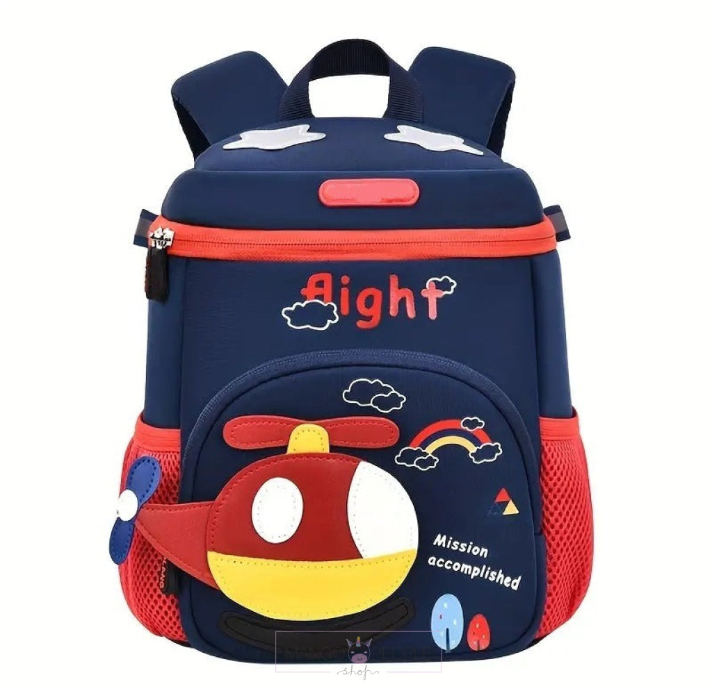My Friend Heli Airplane Patch Cute Backpack For Kindergarten