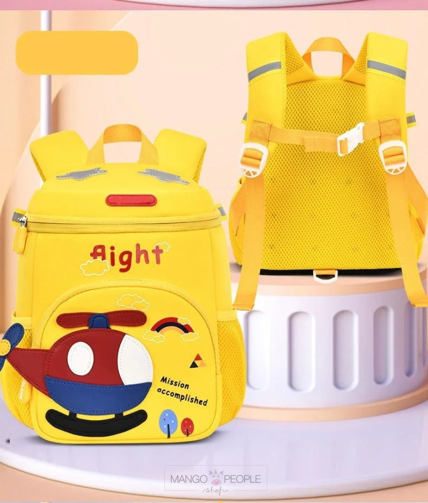 My Friend Heli Airplane Patch Cute Backpack For Kindergarten