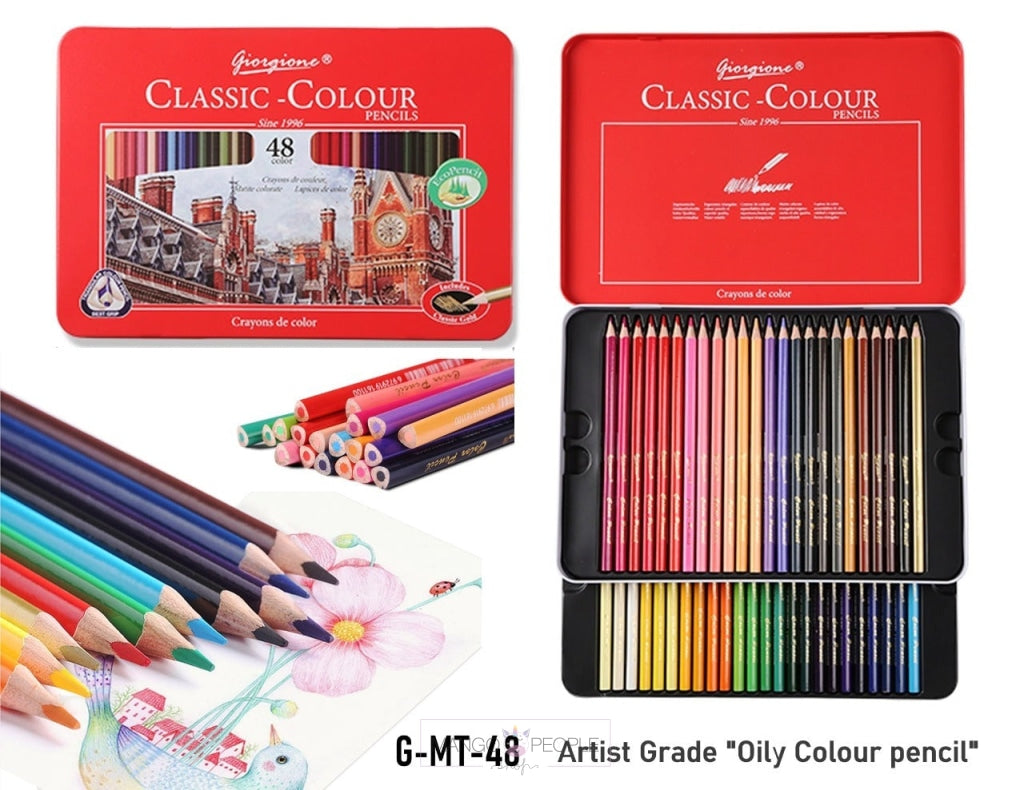 48 Oily Color Pencil For Drawing- Multicolor