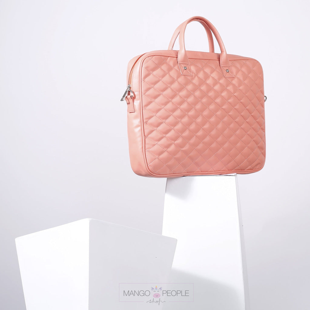 Peach Quilted Laptop Bag Laptop Bag Mango People Factory 