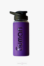 Load image into Gallery viewer, Personalized Glass Bottle with Silicone Sleeve 550ml HOME PEBBELLIFEWARE 
