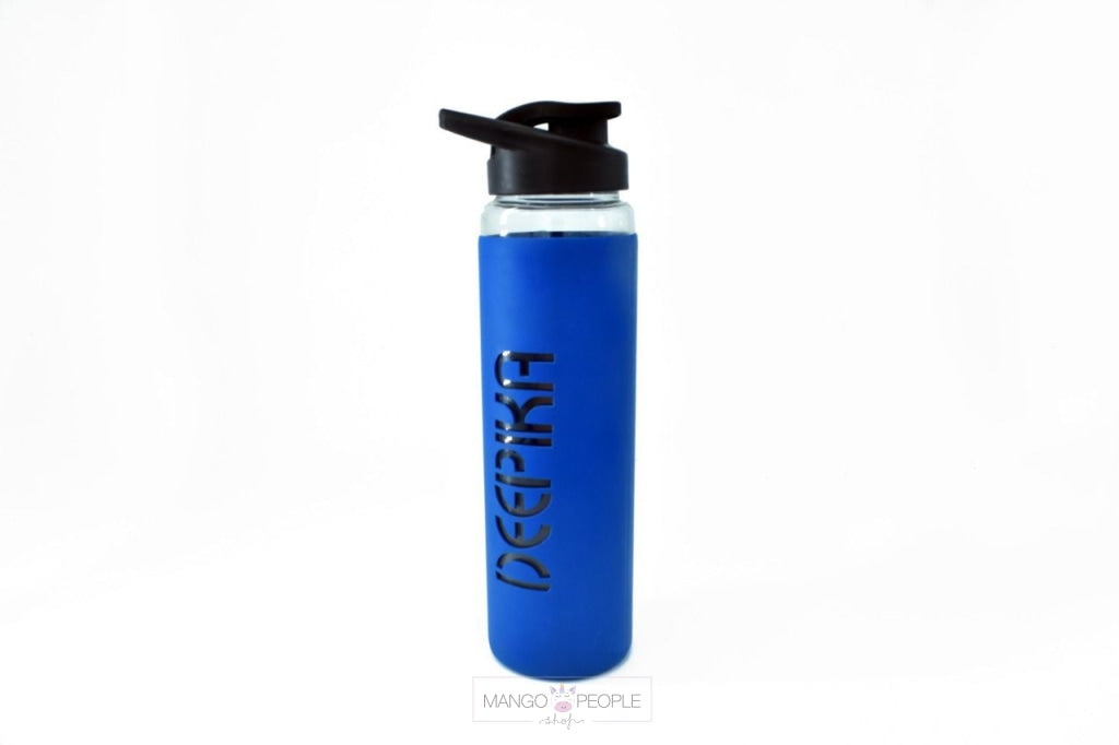 Personalized Glass Bottle with Silicone Sleeve 750ml HOME PEBBELLIFEWARE 