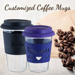 Load image into Gallery viewer, Personalized Glass Coffee Mug with Silicone Sleeve 345ml HOME PEBBELLIFEWARE 
