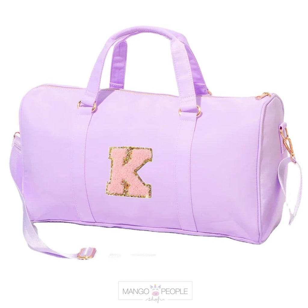 Personalized Lilac Duffle Bag