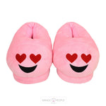 Load image into Gallery viewer, Pink Emoji Plush Slippers Mango People Local Heart Eyes 
