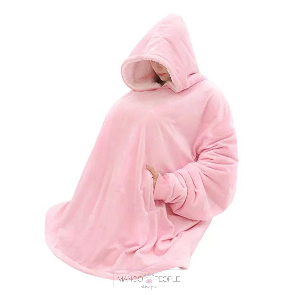 Pink Hooded Blanket Sweatshirt