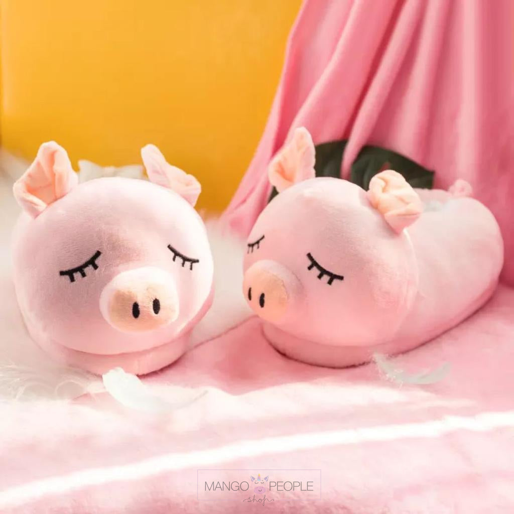 Pink Pig Design Animal Plush Slipper