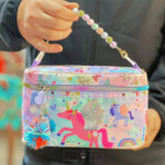 Load image into Gallery viewer, Premium Multipurpose Vanity Bag With Sequin &amp; Holographic Detailing In Unicorn Mermaid Theme